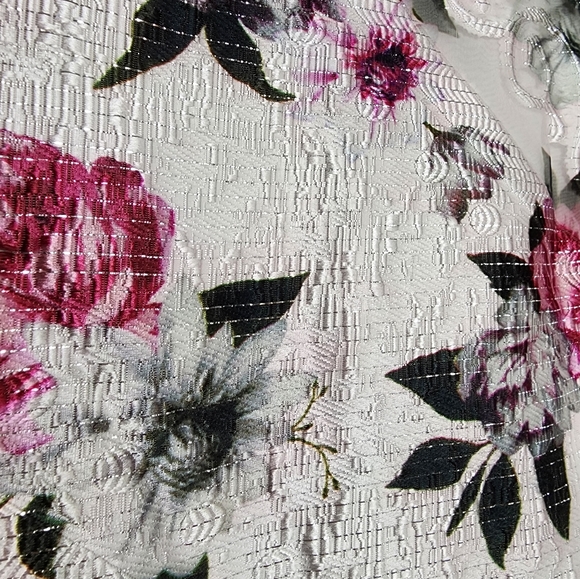 Pippa & Julie Floral A Line Dress Girls 6 White Pink Hi Low Pleated Sleeveless - Picture 6 of 9